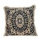 Nassau Collection 18" Black and Beige Embroidered Ethnic Design Throw Pillow